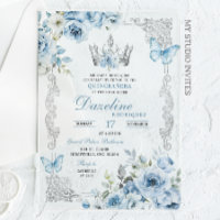 Elegant Baby Blue Crown Quinceanera