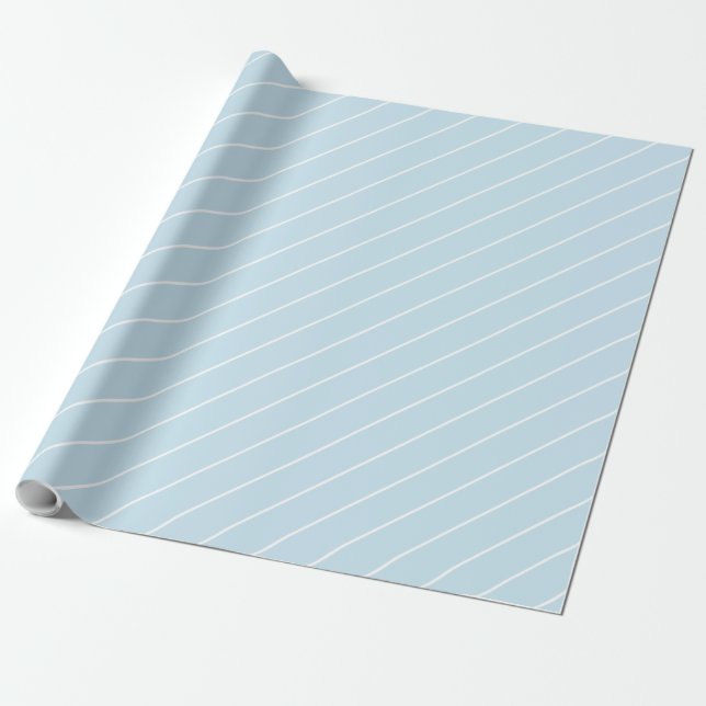Elegant Baby Blue Geometric Pattern Wrapping Paper (Unrolled)