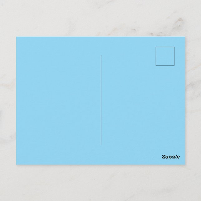 Elegant Baby Blue Glossy Postcard for Special Mess (Back)