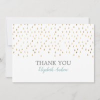 Elegant Baby Blue & Gold Raindrops Baby Shower