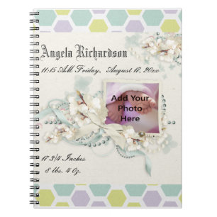 Elegant Baby Boy or Girl Scrapbook Photo Frame Notebook