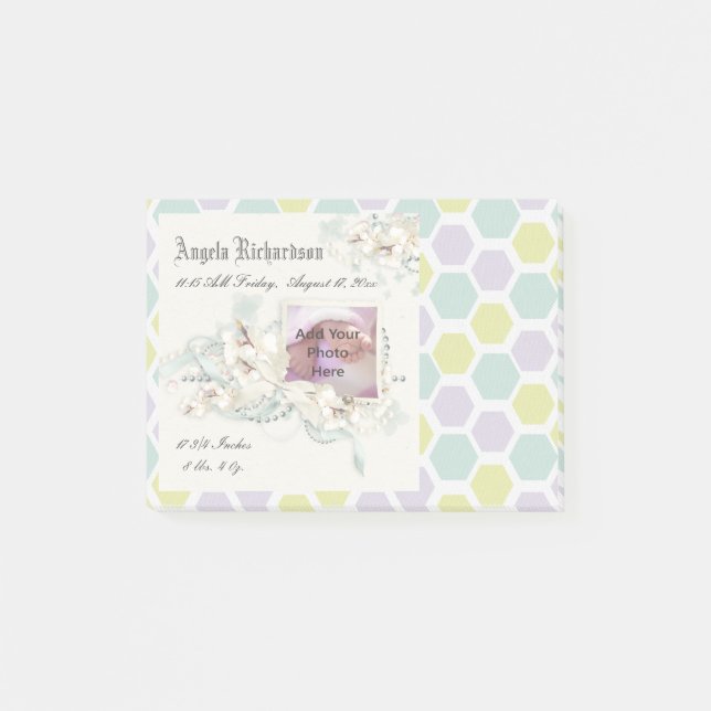 Elegant Baby Boy or Girl Scrapbook Photo Frame Post-it Notes (Front)