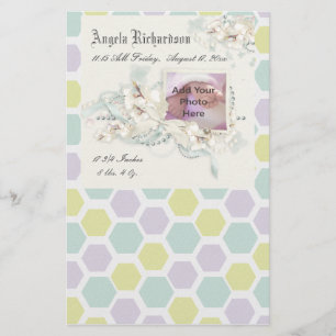 Elegant Baby Boy or Girl Scrapbook Photo Frame Stationery