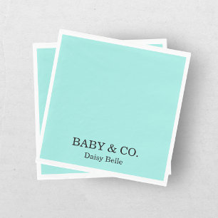 Elegant Baby & Co Black Teal Baby Shower Napkin