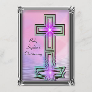 Elegant Baby Girl Christening Invitations