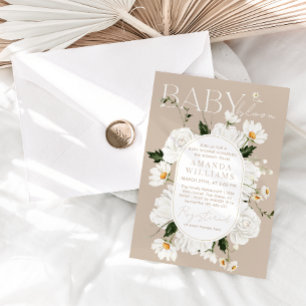 Elegant Baby in Bloom Daisy Baby Shower Invitation