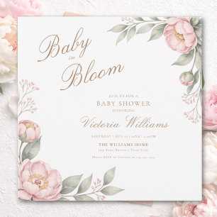 Elegant Baby In Bloom Pink Girl Baby Shower Save The Date