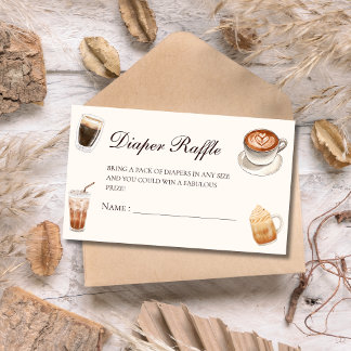 Elegant Baby is Brewing Coffee baby Shower Diaper Enclosure Card