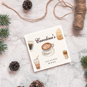 Elegant Baby is Brewing Coffee baby Shower Napkin