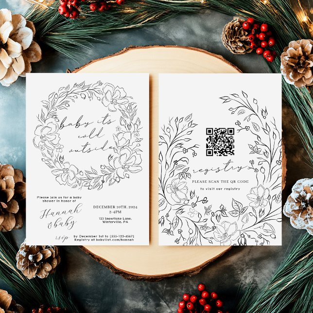 Elegant Baby It's Cold Outside Shower QR code Invitation (Creator Uploaded)