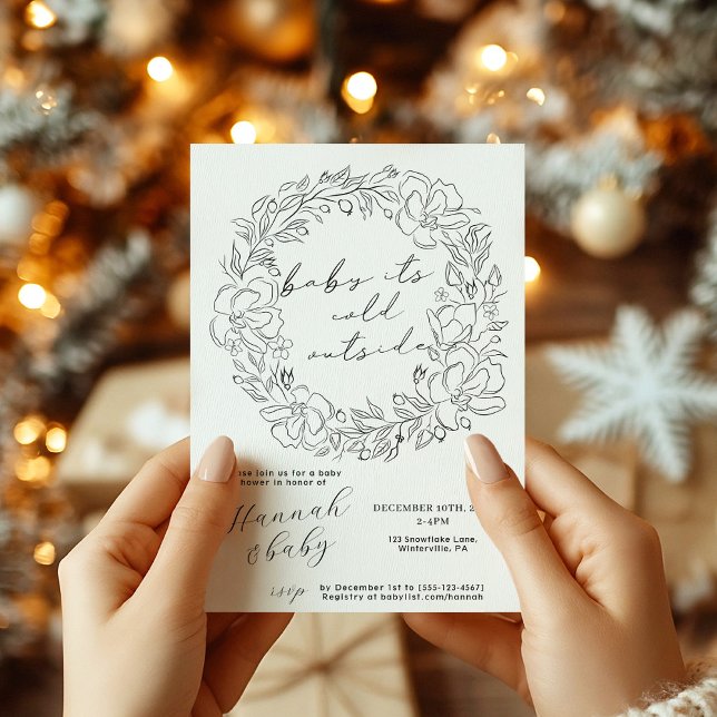 Elegant Baby It's Cold Outside Winter Shower line Invitation (Creator Uploaded)