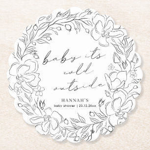 Elegant Baby It's Cold Outside Winter Shower line Paper Coaster