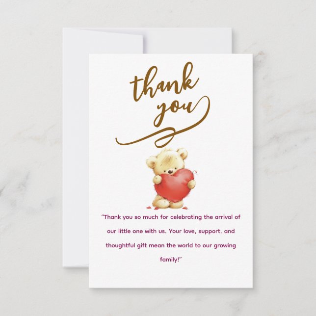 Elegant Baby personalized Flat Thank You Card (Front)
