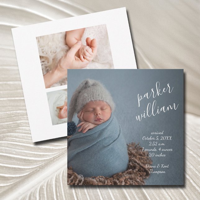 Elegant Baby Photo Birth Announcement (Creator Uploaded)