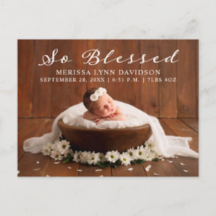Elegant Baby Photo Birth Announcement