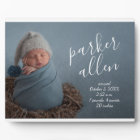 Elegant Baby Photo Birth Announcement Keepsake