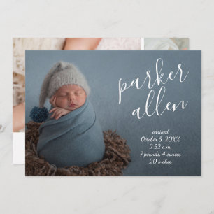 Elegant Baby Photo Collage Birth Announcements