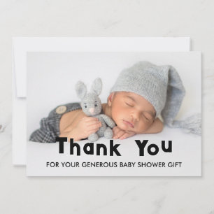 Elegant Baby Photo Shower Thank You Card