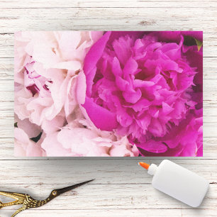 Elegant Baby Pink And Fuchsia Peonies   Tissue Paper