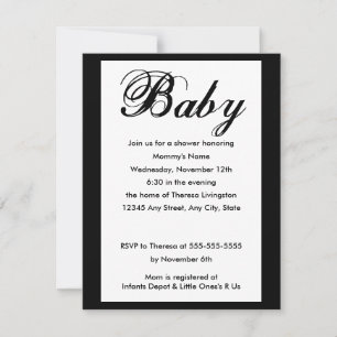 Elegant Baby Script Baby Shower Invitation