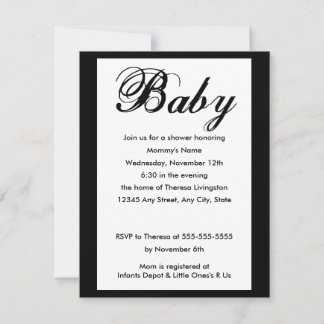 Elegant Baby Script Baby Shower Invitation