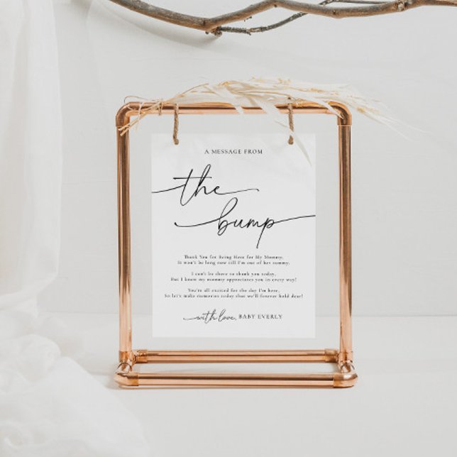 Elegant Baby Shower A Message From The Bump Sign (Creator Uploaded)