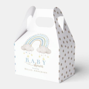Elegant Baby Shower Blue Whimsical Rainbow Boho  Favour Box