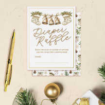 Elegant Baby Shower Diaper Raffle 4.25 x 5.6" Card