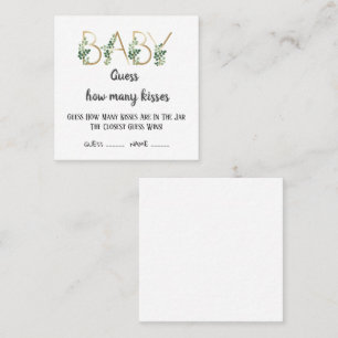 Elegant Baby Shower Guess How Many Kisses Card