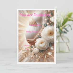 Elegant Baby Shower Invitation Floral Design