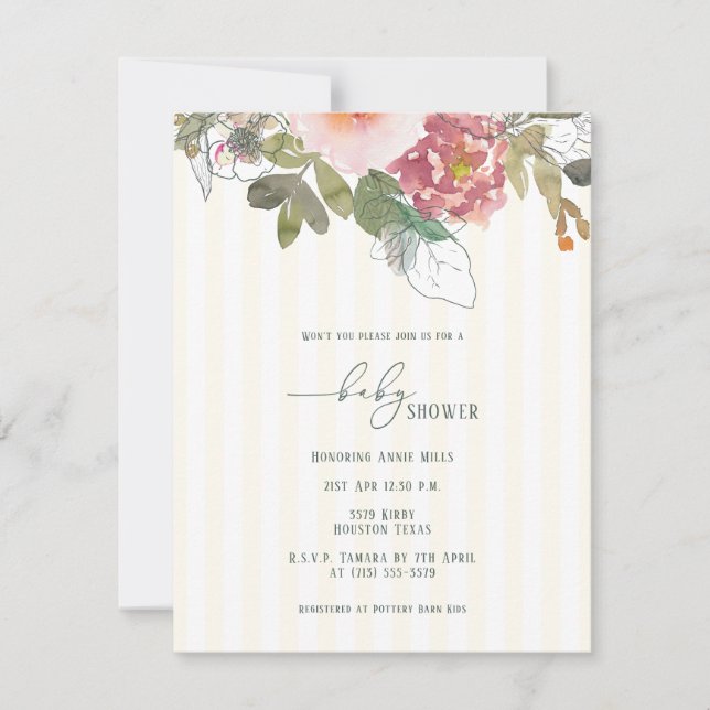 Elegant Baby Shower Invitation Template (Front)