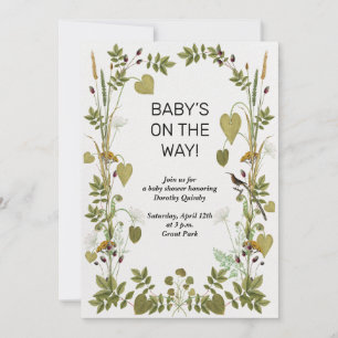 Elegant baby shower invitation with floral border