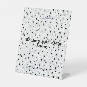 Elegant Baby Shower Pedestal Sign Floral & Gold