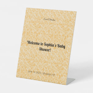 Elegant Baby Shower Pedestal Sign Floral & Gold
