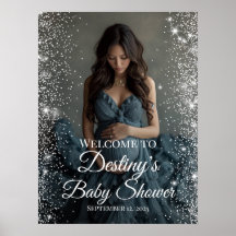 Elegant baby shower photo welcome sign