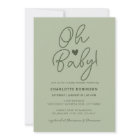 Elegant Baby Shower Script Modern Sage Green