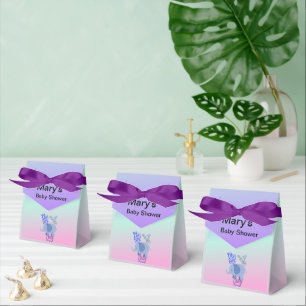 Elegant Baby Shower Teddy Bear and Elephant Favour Box