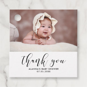 Elegant baby shower thank you favour tags