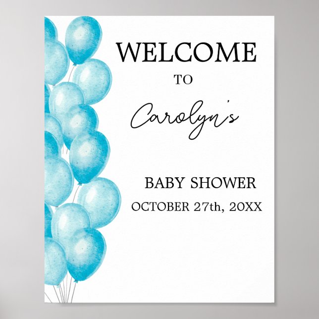 Elegant Baby Shower Welcome Poster (Front)