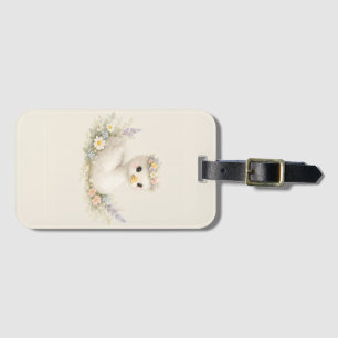 Elegant Baby Swan Wildflower Watercolor Stationery Luggage Tag