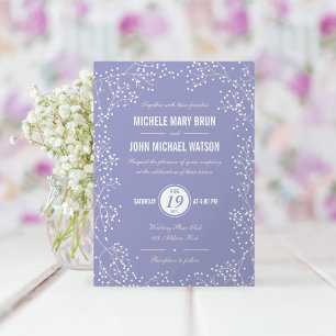 Elegant Baby's Breath Lilac Periwinkle Wedding Invitation
