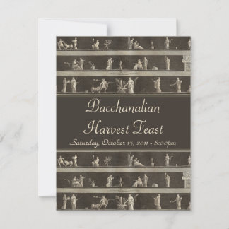 Elegant Bacchanalian Harvest Feast Neo-Classical Invitation