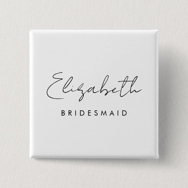 Elegant Bachelore Bridesmaid Womens Square 15 Cm Square Badge (Front)