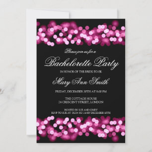 Elegant Bachelorette Party Hollywood Glam Pink Invitation