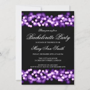 Elegant Bachelorette Party Hollywood Glam Purple Invitation