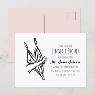 Elegant Bachelorette Party Lingerie Bridal Shower  Postcard