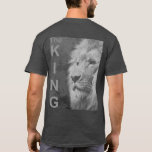 Elegant Back Print Modern Pop Art Lion Head Men's T-Shirt<br><div class="desc">Elegant Back Print Modern Pop Art Lion Head Template Add Your Own Text Men's Basic Charcoal Heather Dark T-Shirt.</div>