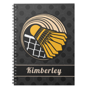 Elegant Badminton Theme Birdie Player's Name Sport Notebook