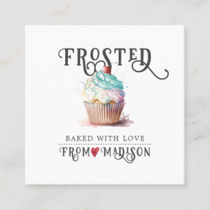 Elegant Baker's Logo Calligraphy Script Square Bus Square Business Card