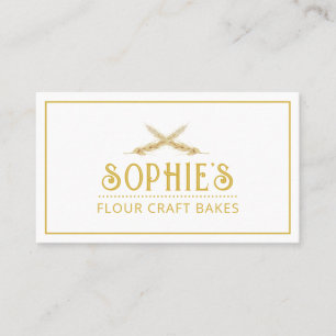 Elegant Baker's Logo Gold Typography Business Card
